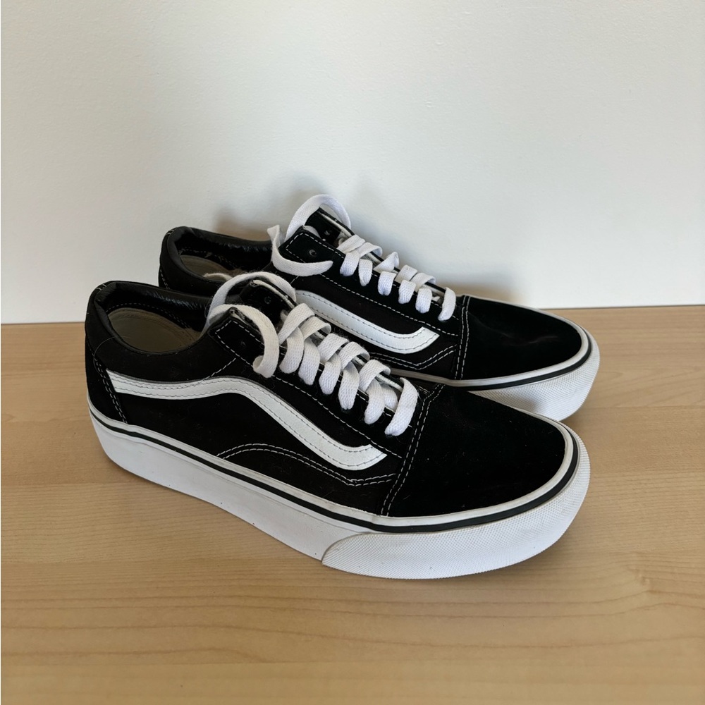 Black platform vans